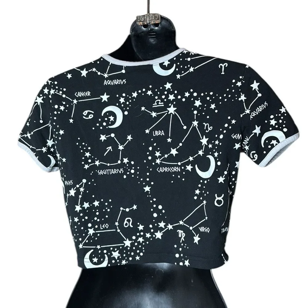 Killstar dolls kill crop baby tee astrology signs Whimsigoth zodiac small - Picture 3 of 5